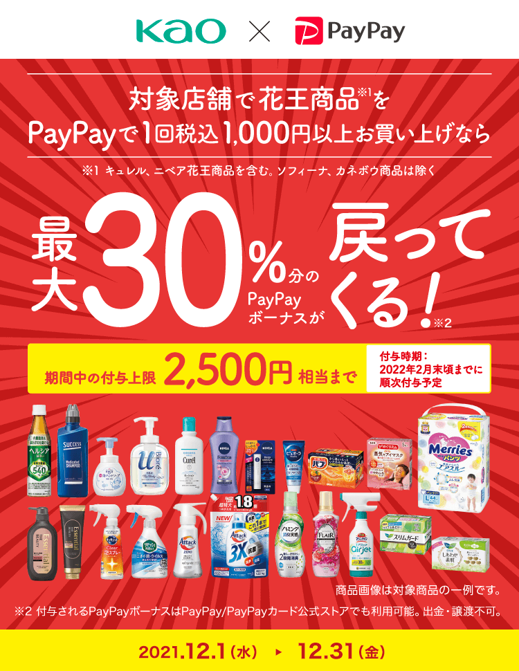 第4弾 花王商品の購入で最大30 戻ってくるキャンペーン キャッシュレス決済のpaypay 第4弾 花王商品の購入で最大30 戻ってくるキャンペーン キャッシュレス決済のpaypay