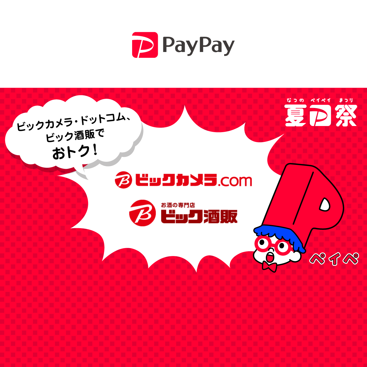 夏のpaypay祭 ビックカメラ ドットコム ビック酒販でおトクキャンペーン Paypay
