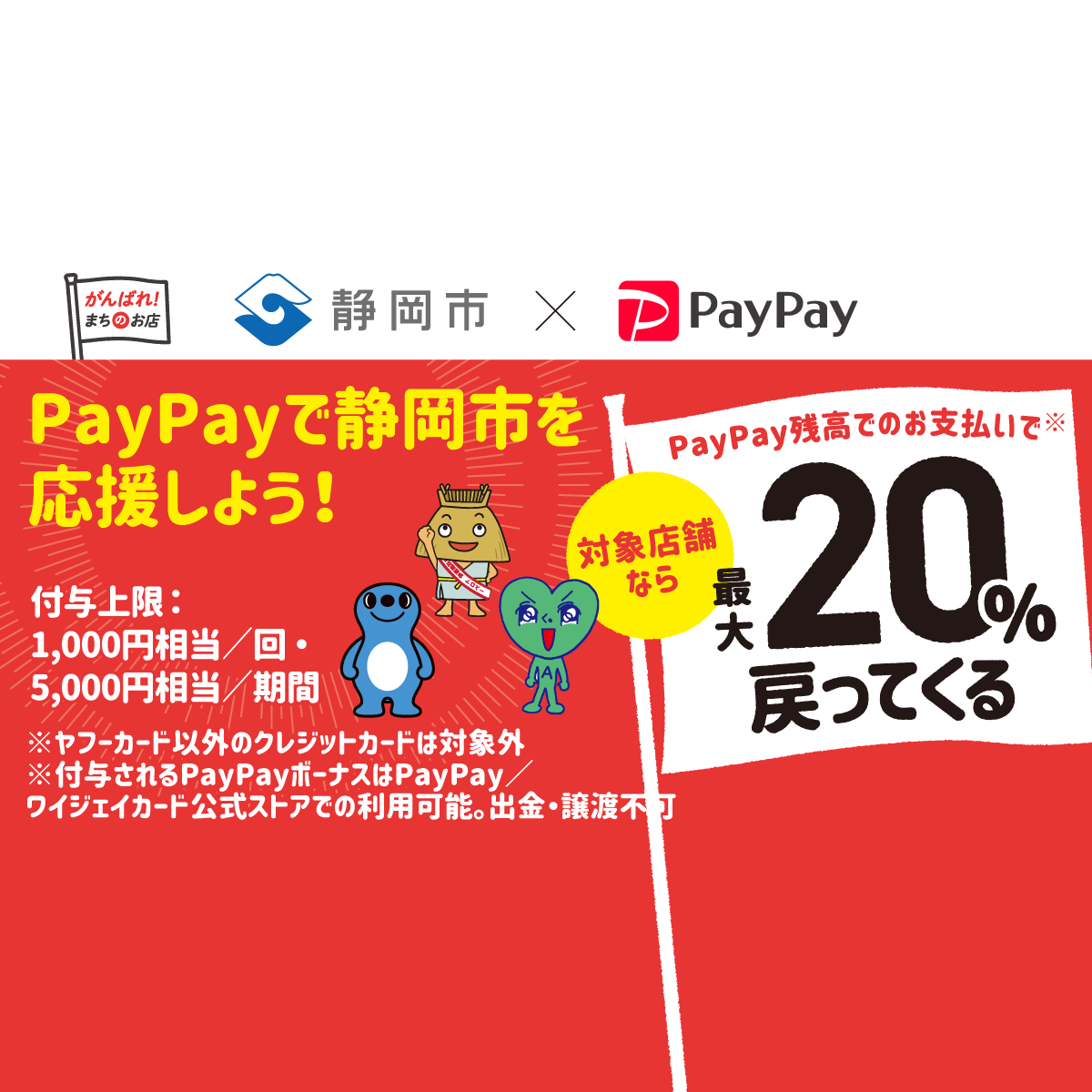 エール静岡 対象のお店で最大 戻ってくるキャンペーン Paypay